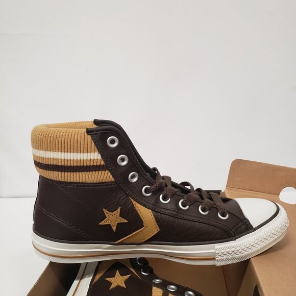 Converse Star Player Cuff Rib Mid Sneakers in Choco - Size M/8 W/10 - Picture 8 of 9